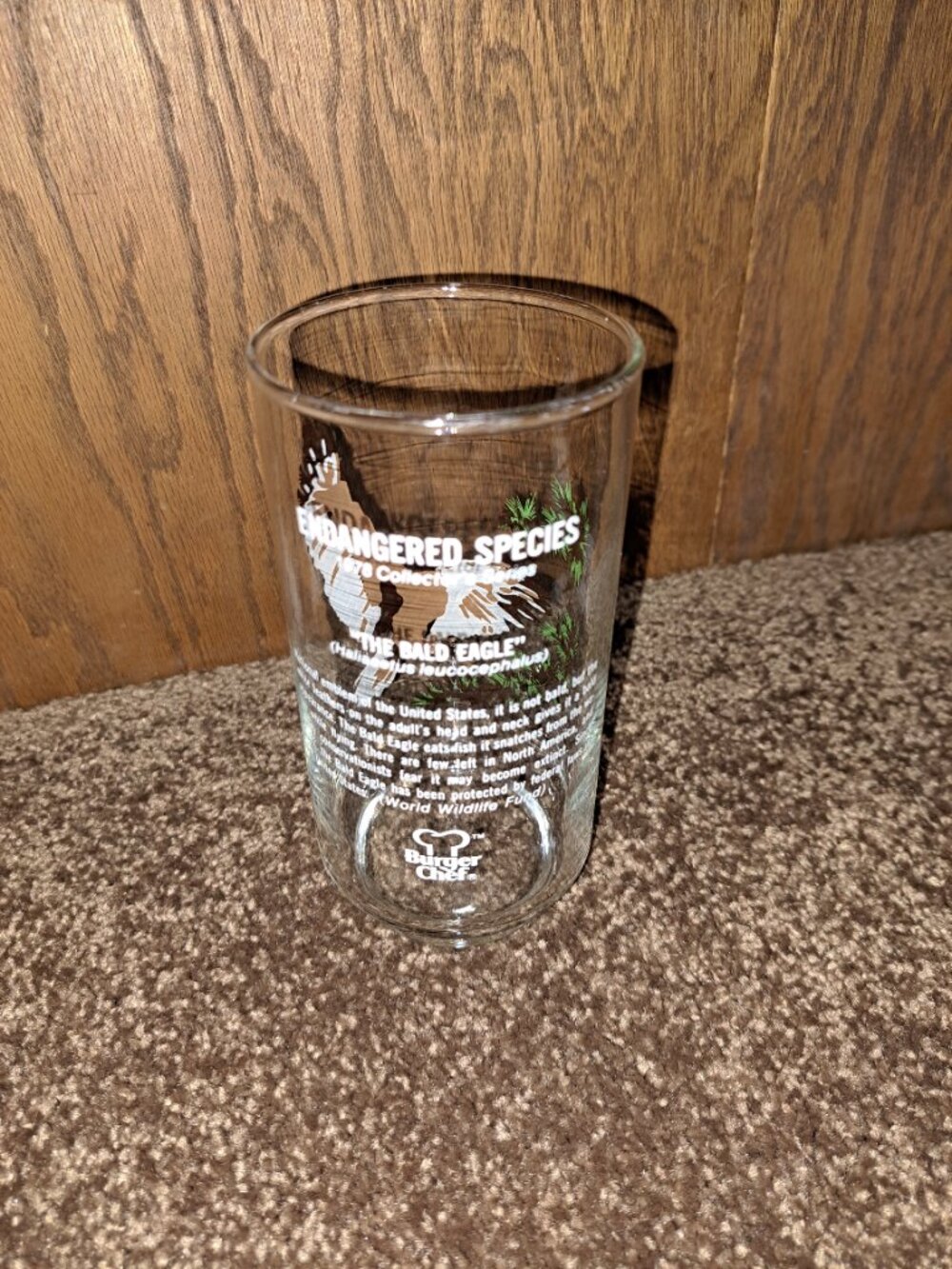 VNTG 1978 Burger Chef "Endangered Species" Collector's Series Glass W/Bald Eagle - Picture 2 of 4